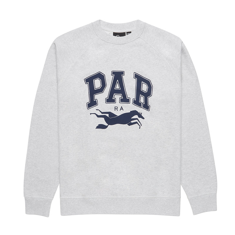 parra 47230 college horse crew neck sweatshirt ash grey