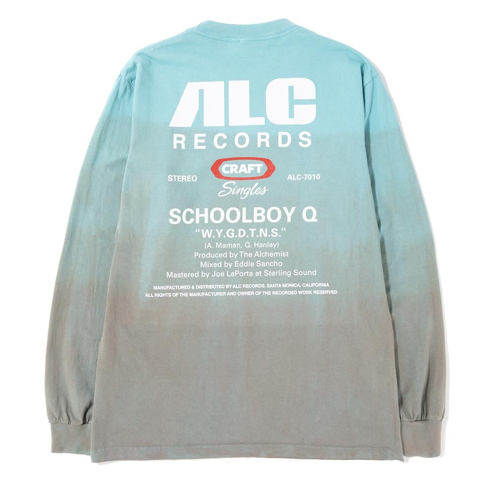 ALC RECORDS CRAFT SINGLES #10 SBQ L/S T-SHIRT / FISH TANK DIP DYE