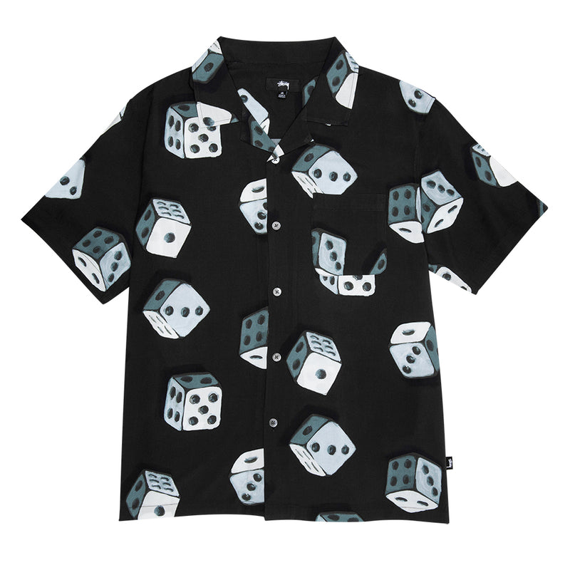 STÜSSY DICE PATTERN SHIRT // BLACK
