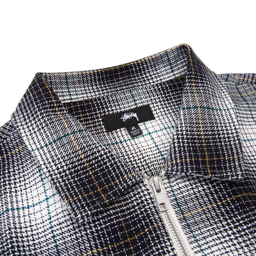 STÜSSY PAUL SHADOW PLAID ZIP SHIRT // BLACK – Collateral