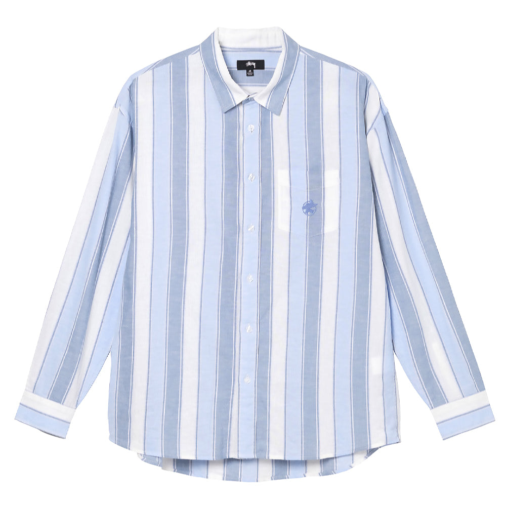 stussy 1110239 wide striped shirt blue stripe