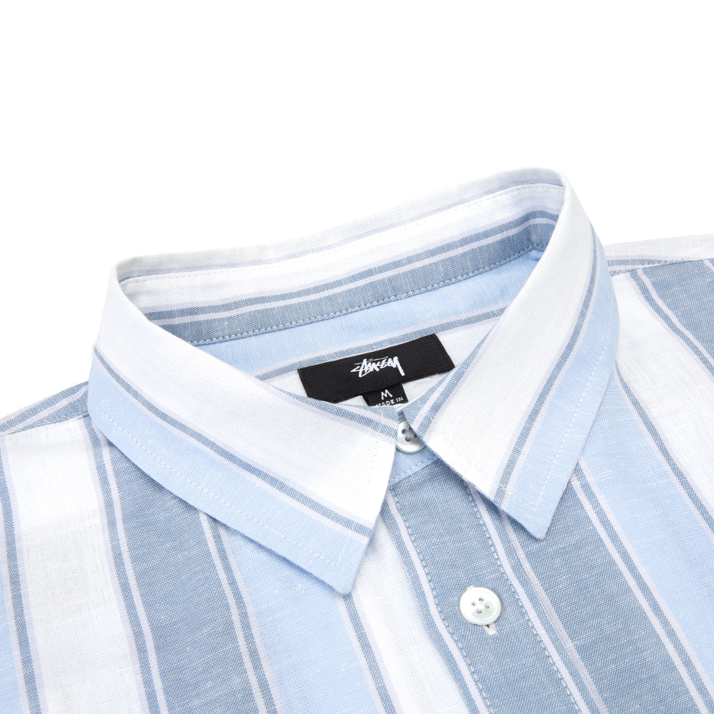 stussy 1110239 wide striped shirt blue stripe