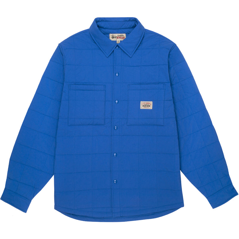 stussy 1110250 quilted fatigue shirt blue