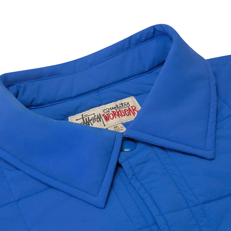 stussy 1110250 quilted fatigue shirt blue