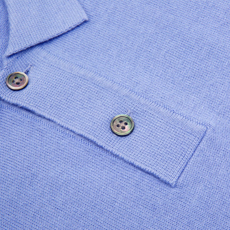 stussy 117110 classic ss polo sweater blue