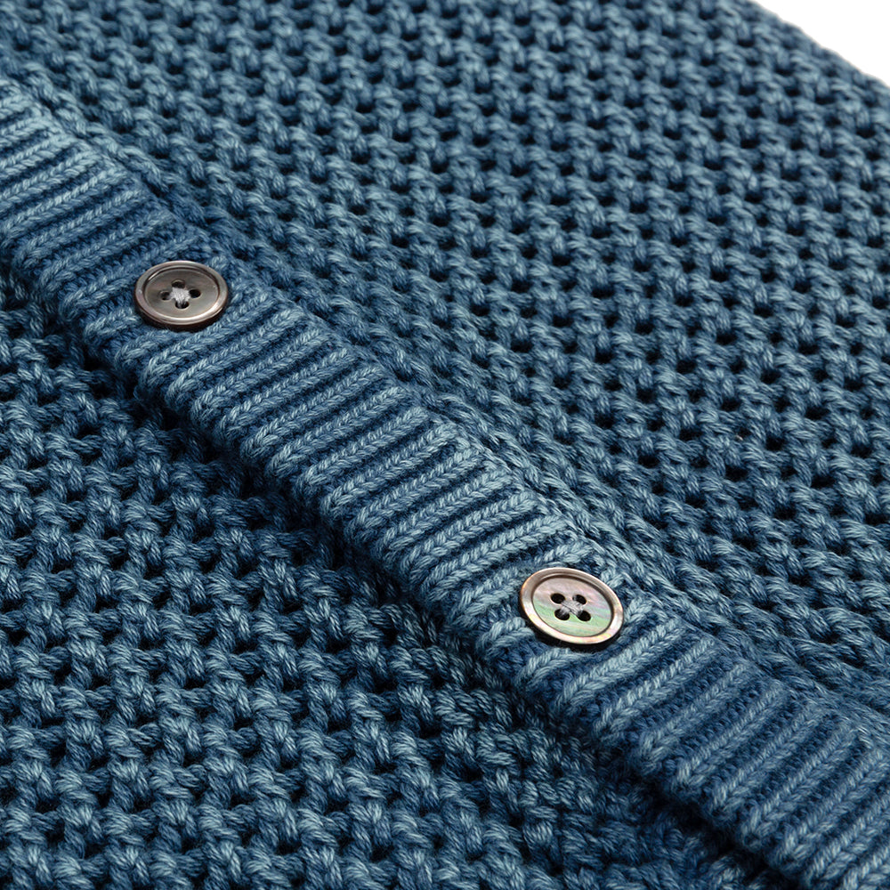 STÜSSY LOOSE GAUGE CARDIGAN // BLUE – Collateral STÜSSY LOOSE GAUGE CARDIGAN // BLUE – Collateral