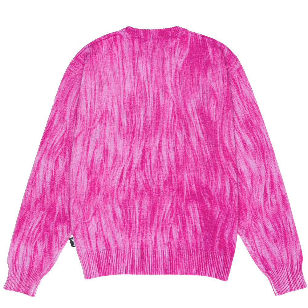 STÜSSY PRINTED FUR SWEATER // PINK – Collateral