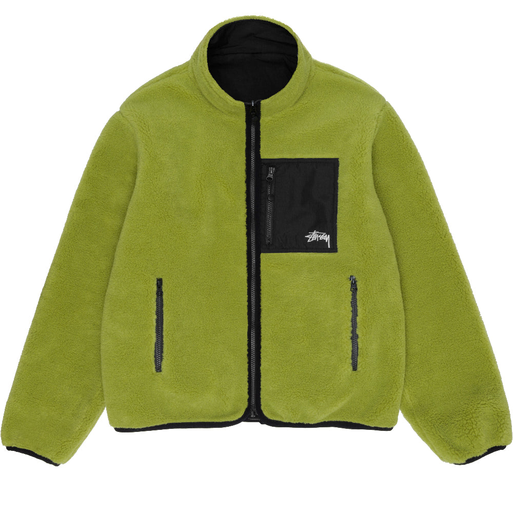 STÜSSY SHERPA REVERSIBLE JACKET // MOSS GREEN – Collateral