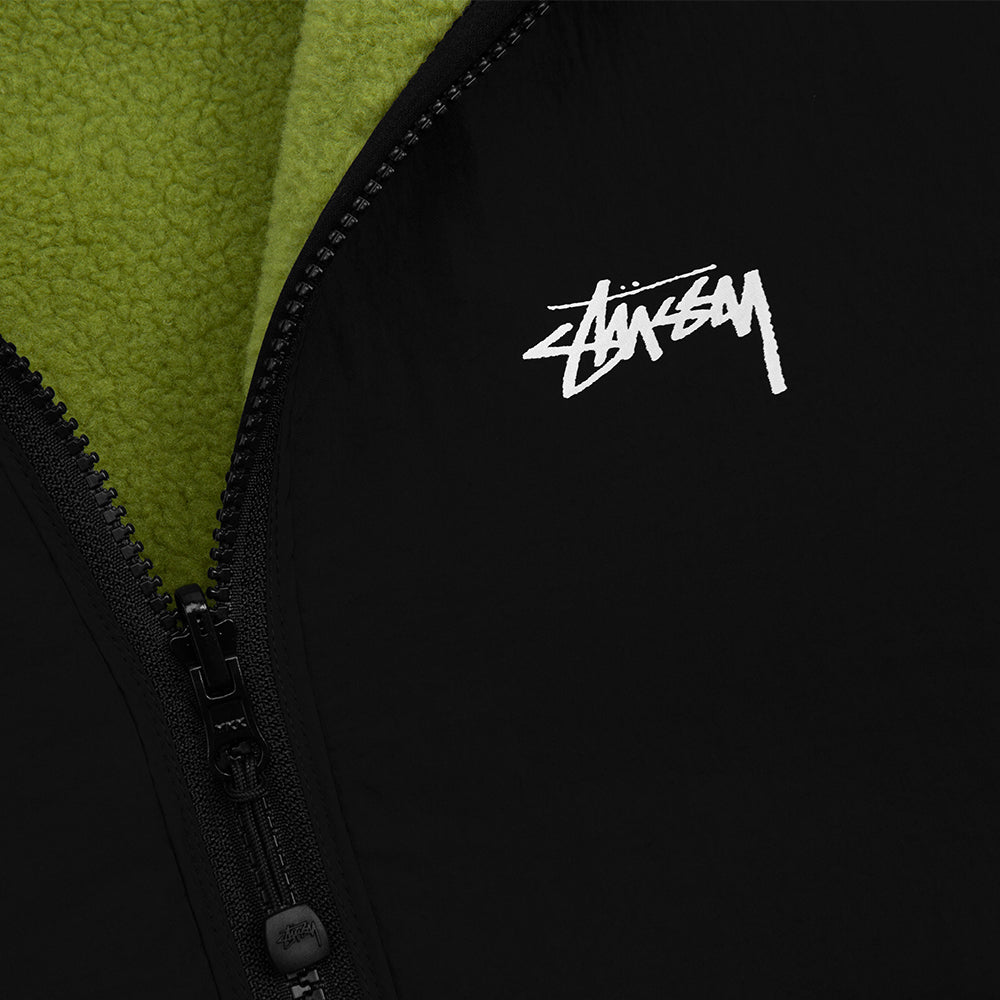 stussy 118520 sherpa reversible jacket moss green