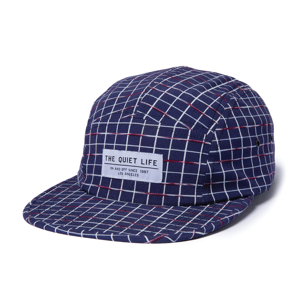 the quiet life 21fad1 1181 grid 5 panel camper hat navy red white