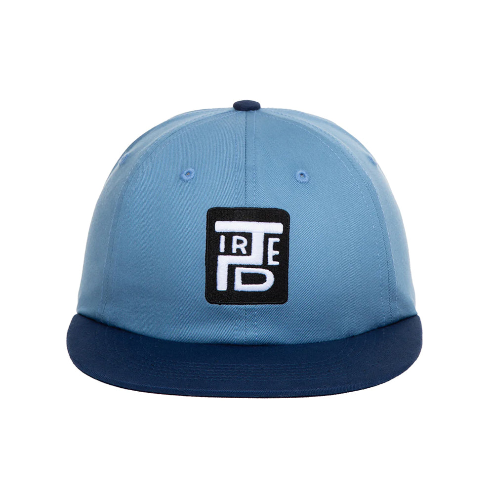 tired ts00285 stamp 2 tone 6 panel cap light blue navy