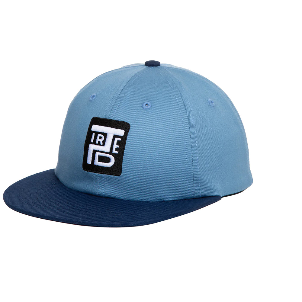tired ts00285 stamp 2 tone 6 panel cap light blue navy
