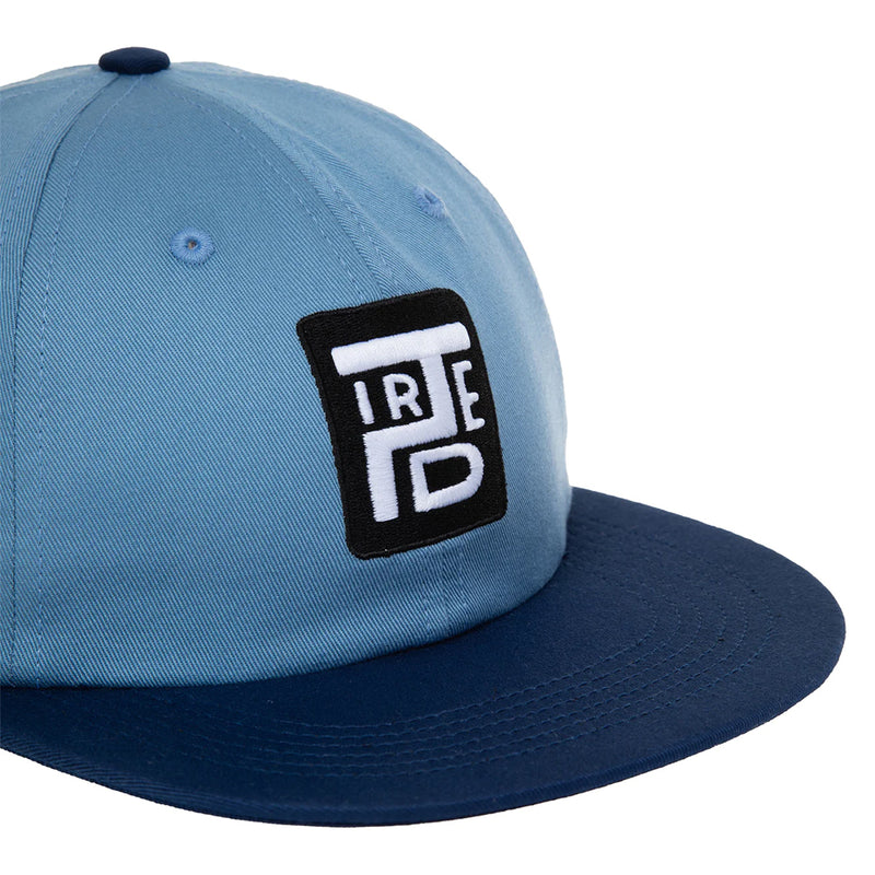 tired ts00285 stamp 2 tone 6 panel cap light blue navy