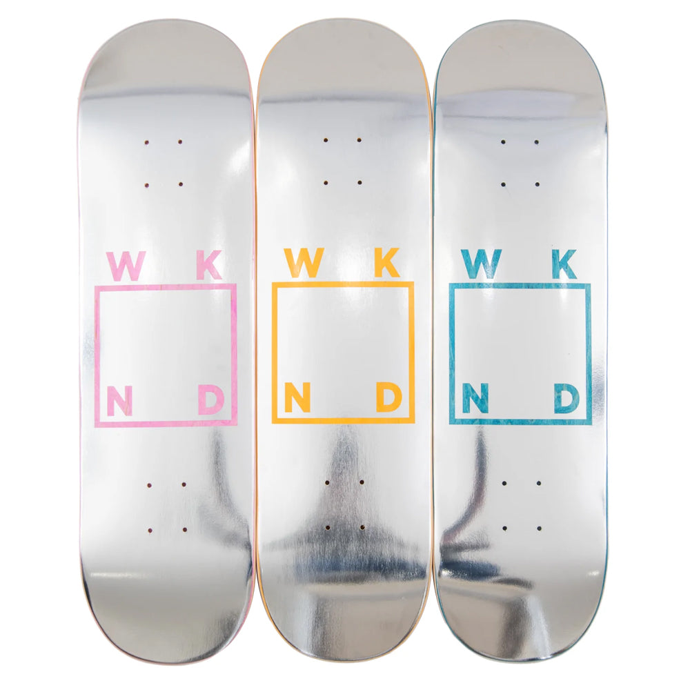wknd skateboards silver foil logo deck 8 0 8 125